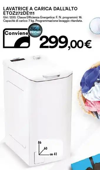 Ipercoop Dall'Alto Lavatrice a Carica ETOZ272DE111 offerta