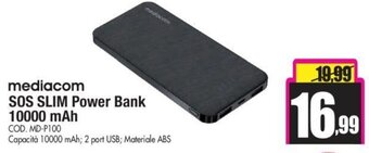 Wellcome mediacom SOS Slim Power Bank 10000 mAh offerta