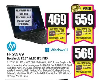 Wellcome hp 255 G9 Notebook 15.6'' WLED IPS FHD offerta