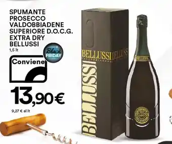 Ipercoop Bellussi Spumante Prosecco Valdobbiadene Superiore D.O.C.G. Extra Dry 1,5 lt offerta