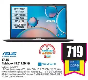 Asus X515 Notebook 15.6 LED FHD