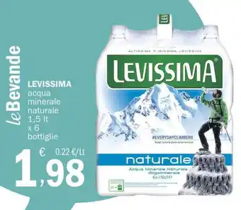 Crai Levissima acqua minerale naturale 1,5 lt x 6 bottiglie offerta