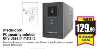 Wellcome mediacom PC security solution UPS Case in metallo offerta