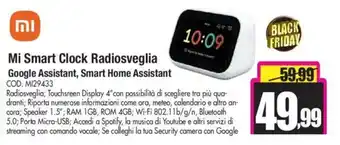 Wellcome mi Smart Clock Radiosveglia Google Assistant,Smart Home Assistant offerta