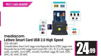 Wellcome mediacom Lettore Smart Card USB 2.0 High Speed offerta