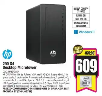 Wellcome hp 290 G4 Desktop Microtower offerta