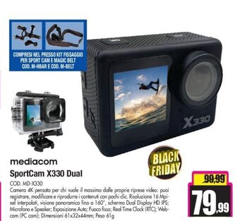 Wellcome mediacom SportCam X330 Dual offerta