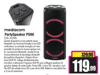 Wellcome mediacom PartySpeaker PS90 offerta