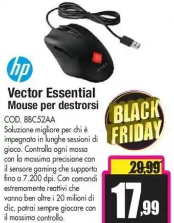 Wellcome hp Vector Essential Mouse per destrorsi offerta