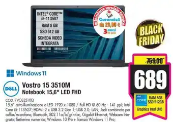 Wellcome Dell Vostro 15 3510M Notebook 15,6'' LED FHD offerta