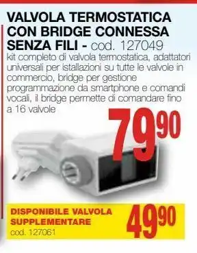 Valvola termostatica con bridge connessa senza fili