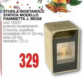 Mondo Brico Stufa a bioetanolo statica modello fiammetta j.beige offerta