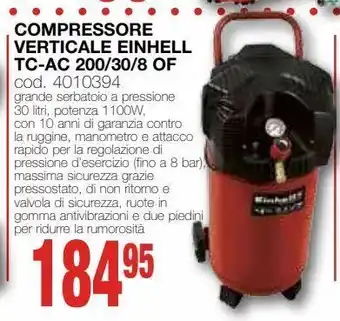 Mondo Brico Compressore verticale einhell tc-ac 200/30/8 of offerta
