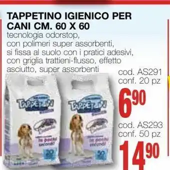 Tappetino igienico per cani cm. 60 x 60