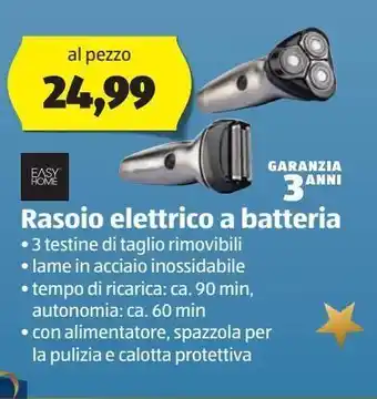 ALDI Rasoio elettrico a batteria offerta
