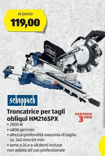 Troncatrice per tagli obliqui hm216spx