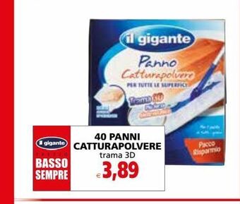Il Gigante 40 panni catturapolvere offerta
