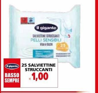Il Gigante 25 salviettine struccanti offerta