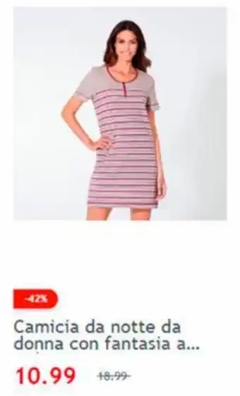 NKD Camicia da notte da donna con fantasia a offerta