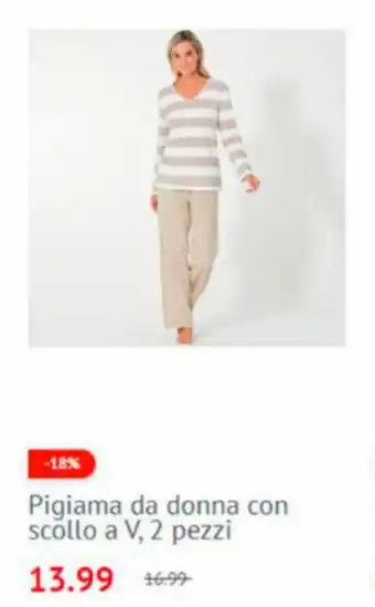 NKD Pigiama da donna con scollo a V, 2 pezzi offerta
