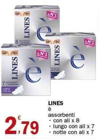 Crai Lines è assorbenti con ali x 8, lungo con ali x 7, notte con ali x 7 offerta