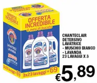 Chanteclair Detersivo Lavatrice Muschio Bianco/Lavanda 23 lavaggi x 3