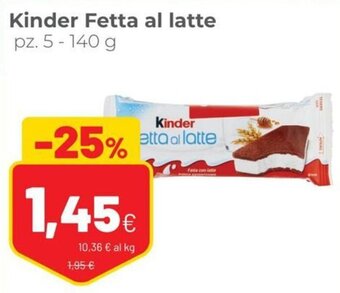 Coop Kinder Fetta al latte pz. 5 - 140 g offerta