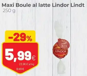 Coop Lindt Lindor Maxi Boule al latte 250 g offerta