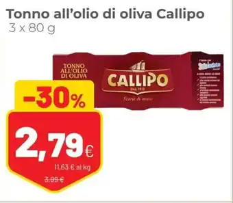 Coop Callipo Tonno all'olio di oliva 3 x 80 g offerta