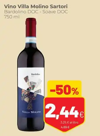 Coop Vino Villa Molino Sartori Bardolino DOC - Soave DOC 750 ml offerta