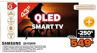 Expert Samsung QE43Q60B QLed Smart TV 43" offerta