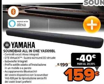 Expert Yamaha Soundbar All In One Yas109BL offerta