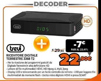 Expert Trevi Ricevitore Digitale Terrestre 3368 T2 offerta