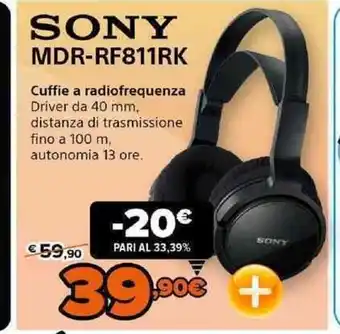 Expert Sony MDR-RF811RK Cuffie a radiofrequenza offerta