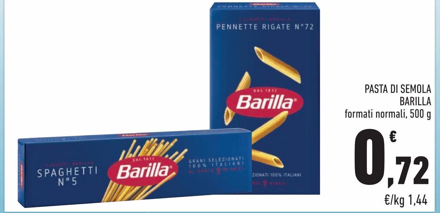 Pasta di semola barilla formati normali 500g offerta di Conad City