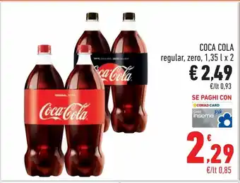 Conad City Coca-cola regular, zero 1.35 l x2 offerta