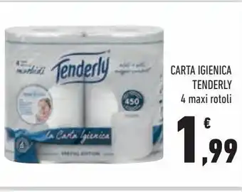 Conad City Carta igienica tenderly 4 maxi rotoli offerta