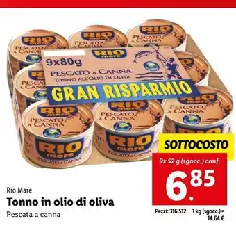 Lidl Tonno in olio di oliva offerta