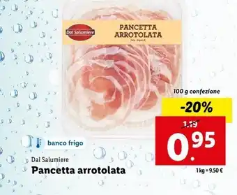 Lidl Pancetta arrotolata offerta