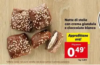 Lidl Notte di stelle con crema gianduia e cioccolato bianco offerta