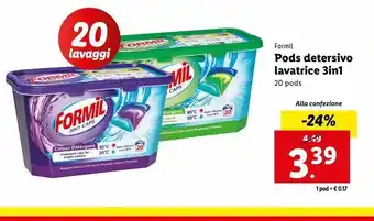 Lidl Pods detersivo lavatrice 3in1 offerta