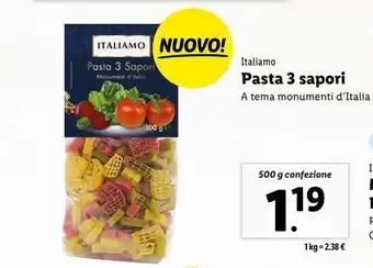 Lidl Pasta 3 sapori offerta