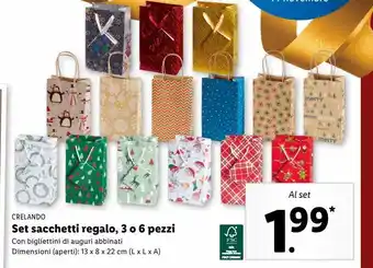 Lidl Set sacchetti regalo, 3 o 6 pezzi offerta