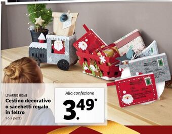Lidl Cestino decorativo o sacchetti regalo in feltro offerta