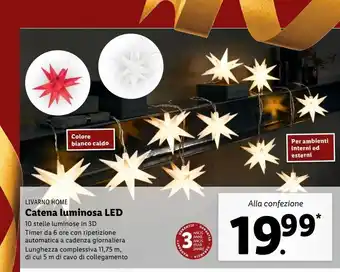 Lidl Catena luminosa led offerta