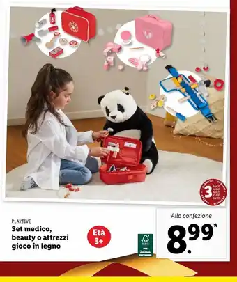 Lidl Set medico, beauty o attrezzi gioco in legno offerta