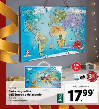 Lidl Carta magnetica dell'europa o del mondo offerta