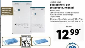 Lidl Set sacchetti per sottovuoto 10 pezzi offerta