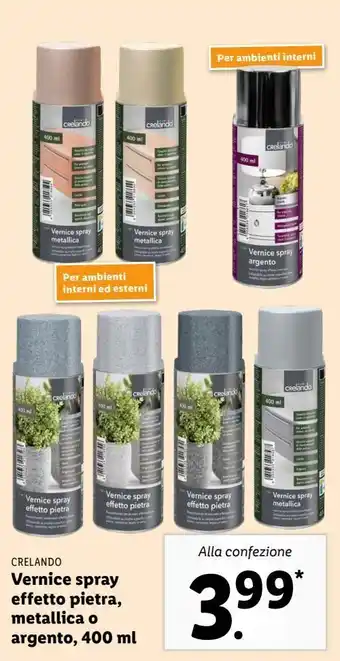 Lidl Vernice spray effetto pietra, metallica o argento 400 ml offerta