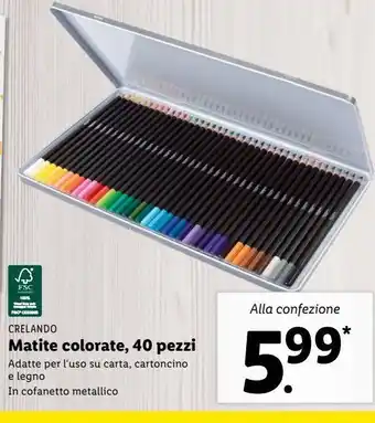 Lidl Matite colorate 40 pezzi offerta
